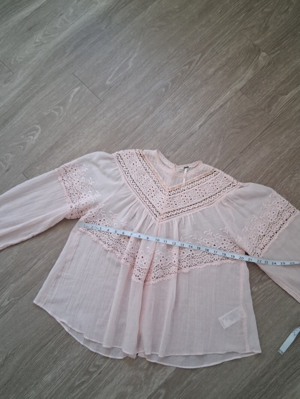 Free People Abigail Victorian Lace Blouse In Moon Cake - Picture 10 of 13